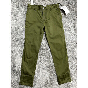 Current Elliott women's Cotton Blend Twill Straight Leg Pants Green Size 26 $317